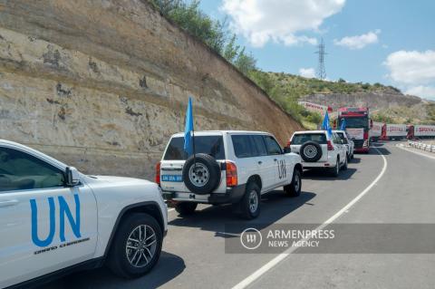 UN Armenia office representatives visit entrance of blockaded Lachin Corridor