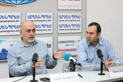 Press conference of information security expert Samvel 
Martirosyan and CyberHUB-AM co-founder Artur Papyan 