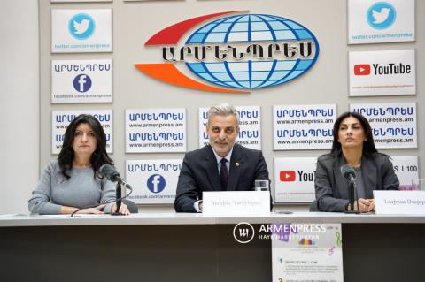 Press conference of Deputy Minister of Education, Science, 
Culture and Sport Daniel Danielyan and Naira Sargsyan, 
Director of the "Side by Side" International Inclusive Music 
Art Festiv