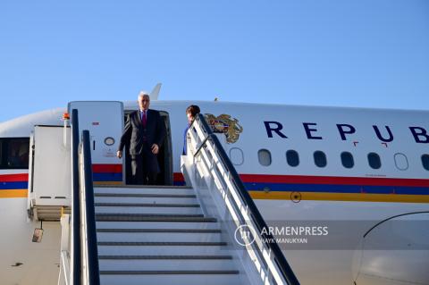 Armenian President Vahagn Khachaturyan arrives in Dubai 
for COP28 