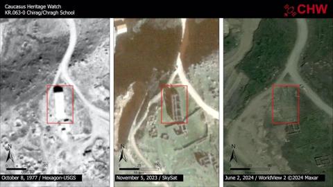 گزارش اخیر «Caucasus Heritage Watch»: " تصاویر ماهواره ای افزایش چشمگیر تخریب میراث فرهنگی قره باغ کوهستانی را ثابت می کنند."