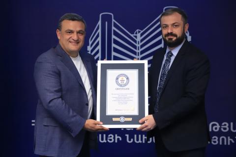 Yeremyan Projects presented its new Guinness World Record to Armenia