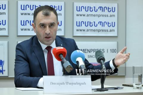 İçişleri Bakanlığı Hukuk Dairesi Başkanı Ruslan Marandyan'ın basın toplantısı