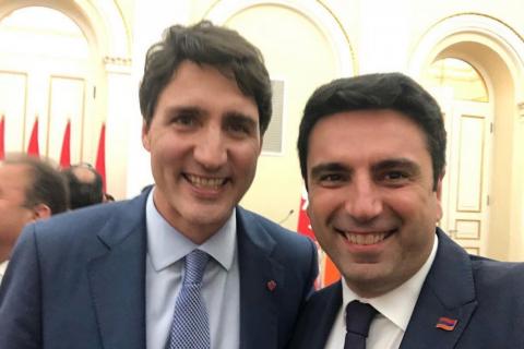 Alen Simonyan felicitó a sus colegas canadienses con motivo del Día de Canadá