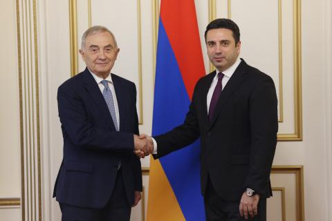 رئيس برلمان أرمينيا آلان سيمونيان يستقبل الأمين العام لمنظمة التعاون الاقتصادي في البحر الأسود لازار كومانيسكو