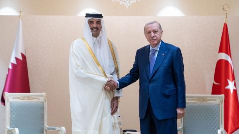 Turkish President Erdoğan meets Qatar Emir at SCO summit in Astana