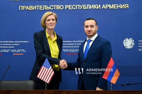 البيان المشترك لوزير التكنولوجيا الأرمني مخيتار هايرابتيان ورئيسة الوكالة الأمريكية للتنمية الدولية سامانثا باور