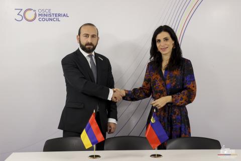 Ararat Mirzoyan a félicité son homologue du Liechtenstein à l'occasion de la Fête nationale