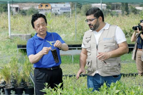 In Armenia, FAO Director-General visits forestry, school feeding and viticulture projects