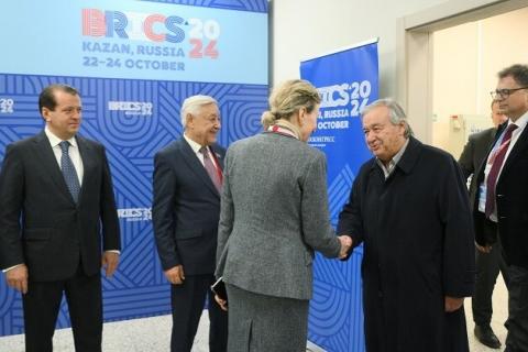 UN Secretary General arrives in Russia for BRICS summit