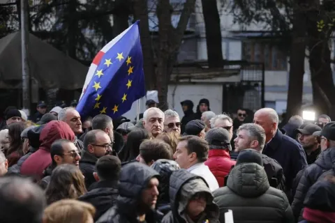 В Тбилиси оппозиция организовала новую акцию протеста против результатов парламентских выборов