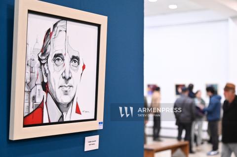 Шарль Азнавур глазами армянских художников: в Ереване открылась выставка, посвященная 100-летию великого шансонье