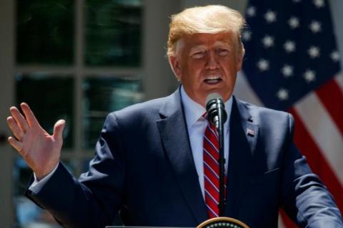 President Donald Trump speaks during a news conference with Polish President Andrzej Duda in the Rose Garden of the White House, Wednesday, June 12, 2019, in Washington. (AP Photo/Evan Vucci)