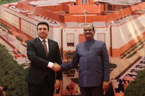 Armenian Speaker of Parliament meets  Chairman of Upper House of Indian Parliament