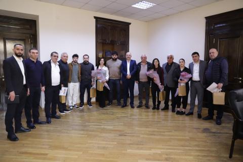 Շիրակի մարզպետն ընդունել է Եվրոպայի առաջնությունում հաղթանակ տարած մարզիկներին