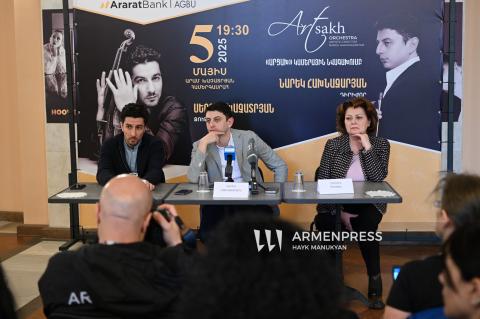 «Արցախ» կամերային նվագախմբի, Նարեկ Հախնազարյանի և Սերգեյ Խաչատրյանի համերգին ընդառաջ կազմակերպված ասուլիս