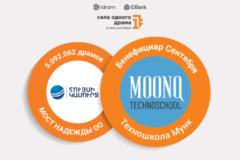 5,092,062 AMD to the Bridge of Hope NGO. The beneficiary for September is the Moonq Technoschool