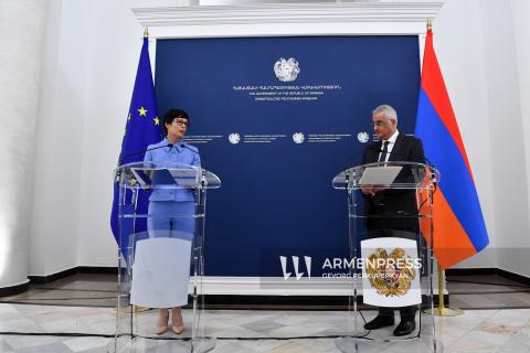 Mher Grigoryan et Marta Kos font une déclaration conjointe