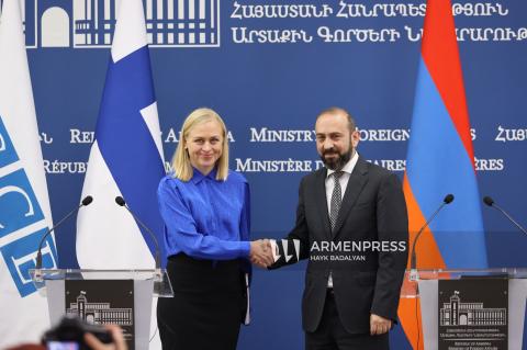 Joint press conference by Armenian FM Ararat Mirzoyan and OSCE Chairperson-in-office, Foreign Minister of Finland Elina Valtonen