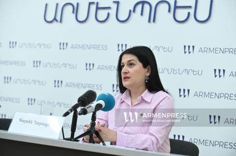 نشست خبری گایانه قاراقیوزیان، مشاور هماهنگ‌کننده برخی از وظایف واحدهای ساختاری وزارت کار و امور اجتماعی جمهوری ارمنستان