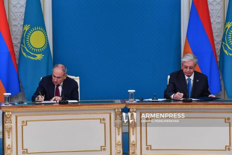 Նիկոլ Փաշինյանը և Կասիմ-Ժոմարտ Տոկաևը ստորագրել են համատեղ հայտարարություն