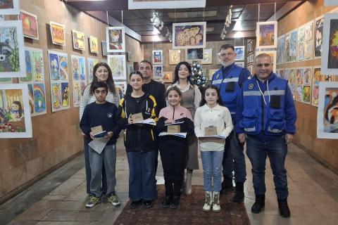 AB Gözlem Misyonu üyeleri Meğri Sanat Okulu öğrencilerine sertifikalar takdim etti