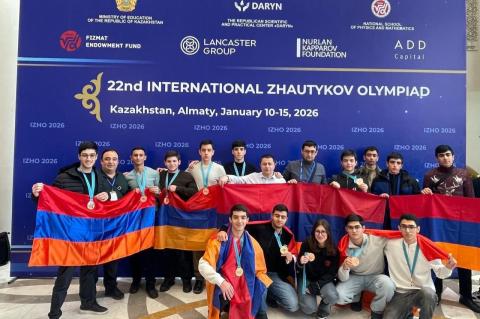 Армянские школьники завоевали 4 золотые, 2 серебряные и 15 бронзовых медалей на 22-й Жаутыковской международной олимпиаде