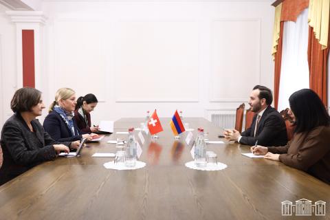 Haik Konjoryan et l’ambassadeur de Suisse ont discuté des questions liées aux développements régionaux