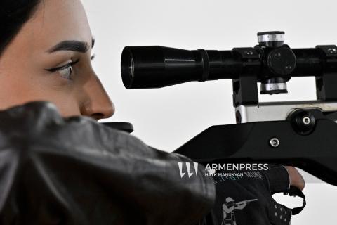 تمرین باز تیم ملی تیراندازی ارمنستان پیش از مسابقات قهرمانی اروپا