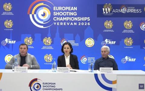 نشست خبری در آستانه برگزاری رقابت‌های قهرمانی تیراندازی ورزشی بزرگسالان اروپا در ایروان