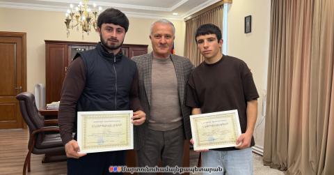 Մարտունի համայնքի ղեկավարը ընդունել և խրախուսել է միջազգային հարթակներում աչքի ընկած մարզիկներին