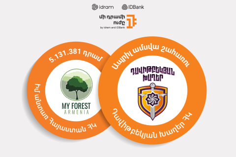 Մի դրամի ուժի ապրիլ ամսվա շահառուն Դավիթբեկյան խաղեր ՀԿ-ն է