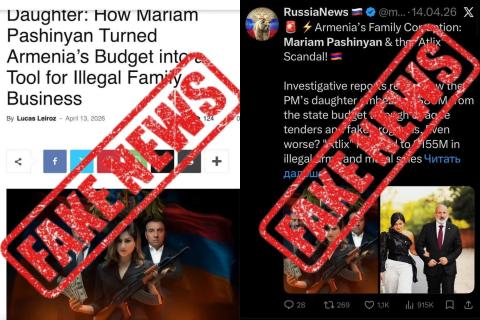 Disinformation campaign targets Armenian PM Pashinyan's family