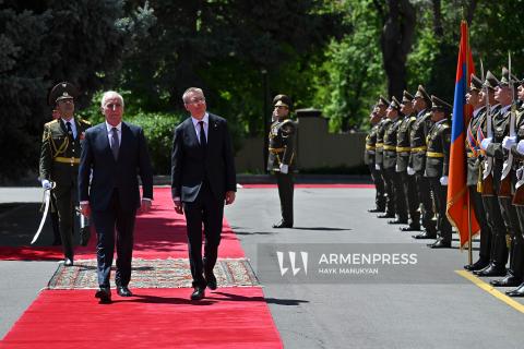 Լատվիայի նախագահ Էդգարս Ռինկևիչսի դիմավորման պաշտոնական արարողությունը