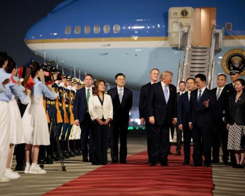 Llegada del presidente de Estados Unidos a Pekín