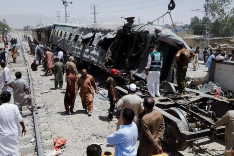 Death toll from suicide blast targeting passenger train in Pakistan rises to 47