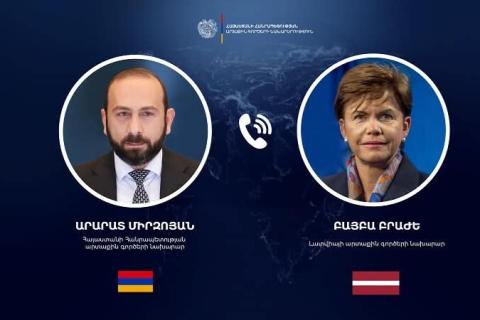 Главы МИД Армении и Латвии обсудили вопросы, связанные с активизацией экономического сотрудничества