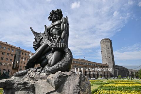 Yerevan unveils statue of Vahagn the Dragonslayer, warrior god in Armenian mythology