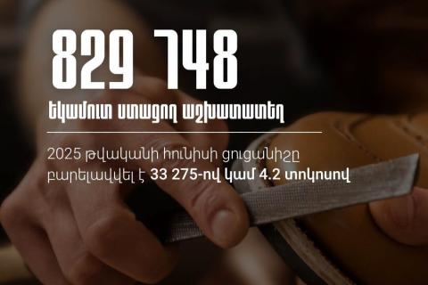 Հայաստանում մեկ տարում եկամուտ ստացող աշխատատեղերի քանակն ավելացել է 33 հազար 275-ով