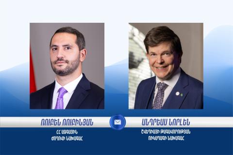 Շվեդիայի Ռիկսդագի խոսնակը շնորհավորել է Ռուբեն Ռուբինյանին՝ ՀՀ ԱԺ նախագահի պաշտոնում ընտրվելու կապակցությամբ