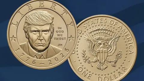 Трамп стал первым действующим президентом США, появившимся на монете в 1 доллар