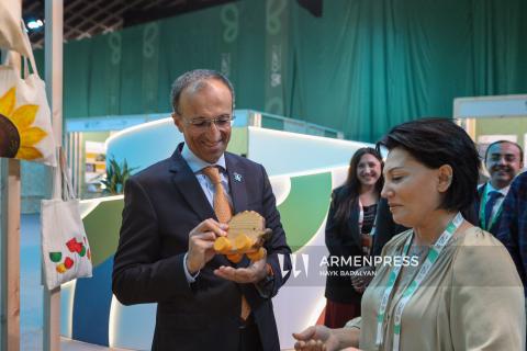 COP17: Armenian Minister of Labor and Welfare Arsen Torosyan and Deputy Minister of Economy Arman Khojoyan visit Green Zone