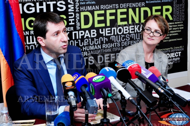 Armenia’s Human Rights Defender Karen Andreasyan and UK Ambassador to Armenia Katherine Leach