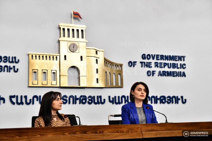 Conférence de presse de la ministre du Travail et des Affaires 
sociales Zarouhi Batoyan