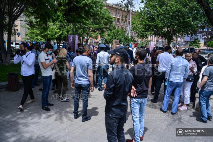 Manifestation de protestation des propriétaires et des employés 
des restaurants