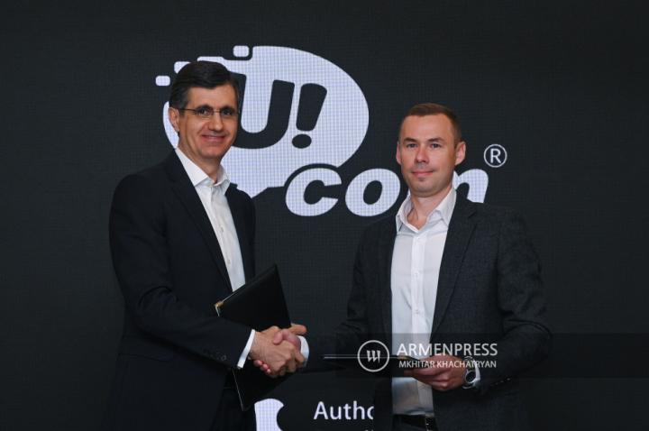 Ucom CEO Ralph Yirikian and ASBIS Caucasus, Central Asia 
and Moldova General Manager Alexey Yahlou sign MoU
