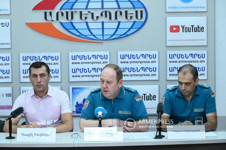 Press conference of Deputy Director of the 
Hydrometeorology and Monitoring Center Gagik Surenyan, 
Head of the National Crisis Management Center of the 
Rescue Service of the Ministry of 