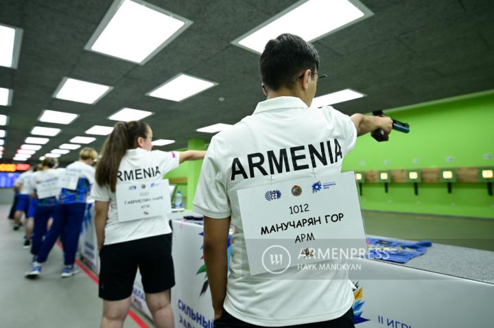 Team Armenia competes at the 2nd CIS Games shooting 
tournament  