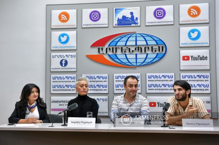 Press conference of Gyumri V. Atchemyan Drama Theater 
Director Ludwig Harutyunyan and producers Tatevik 
Melkonyan, Artush Mikayelyan 