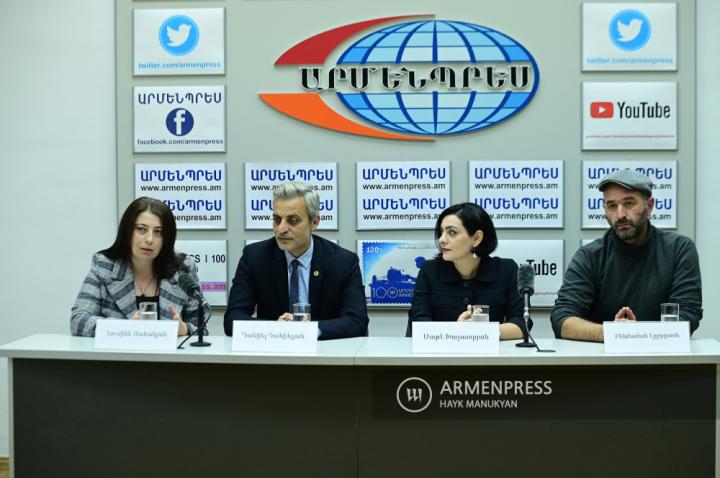Press conference of Deputy Minister of Education, Science, 
Culture and Sports Daniel Danielyan, Director of the 
Vanadzor H. Abelyan State Drama Theater Lusine Sahakyan, 
producer Sate Kh
